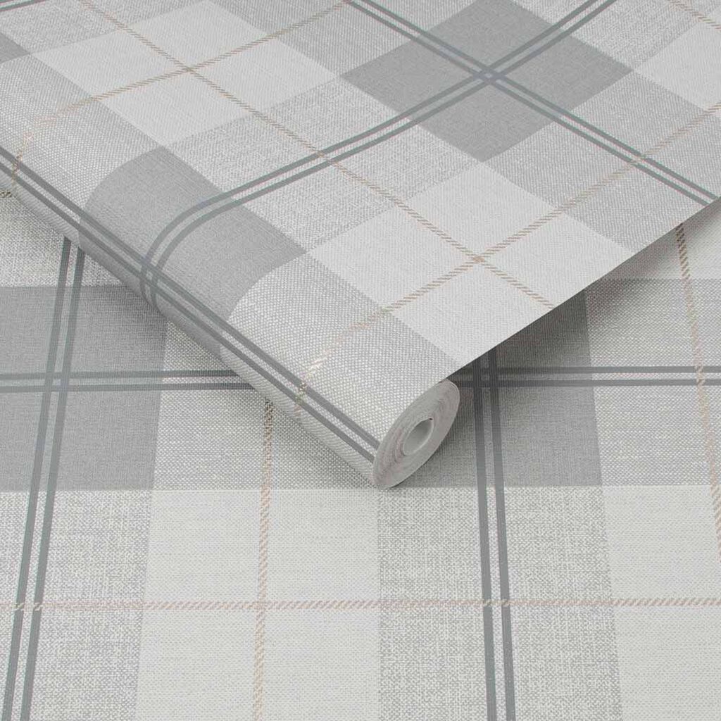 heritage tweed grey wallpaper