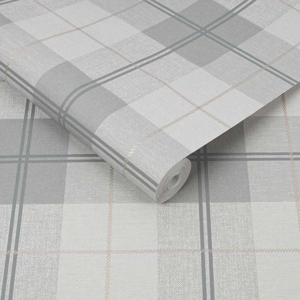 heritage tweed grey wallpaper