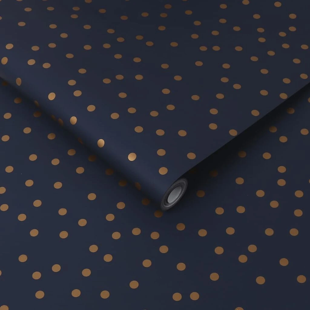 confetti navy & copper wallpaper