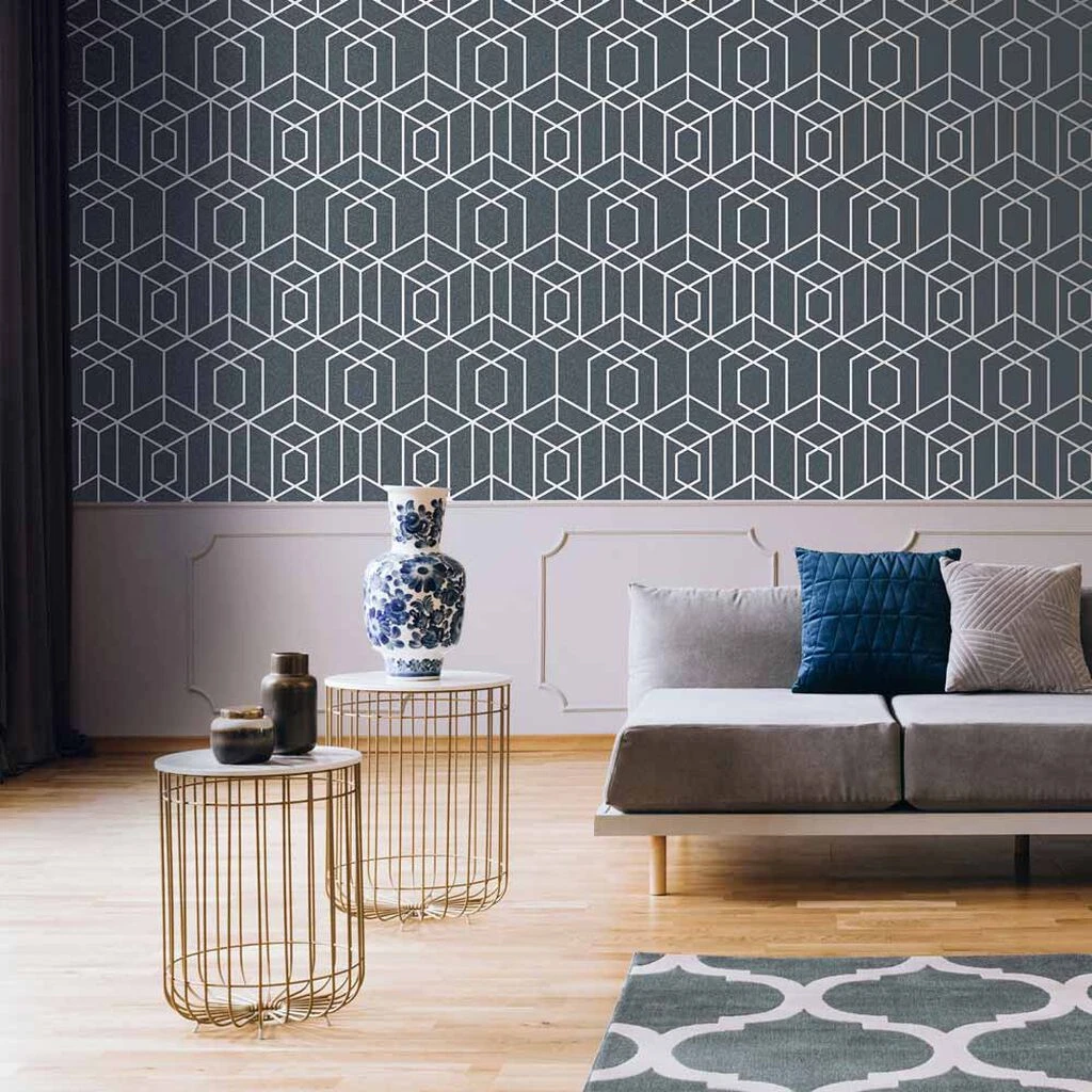 disco vogue navy wallpaper