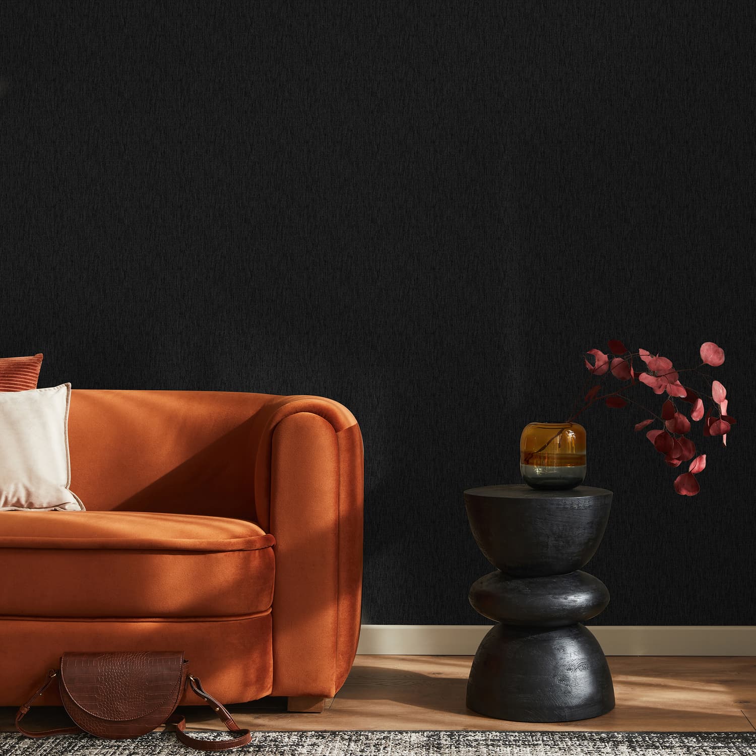 Rhea Black Wallpaper