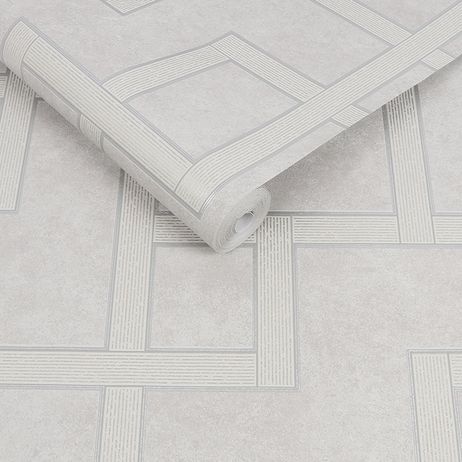 Gilded Greek Key Pearl Wallpaper