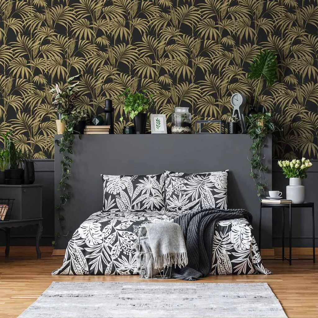 honolulu black and gold wallpaper