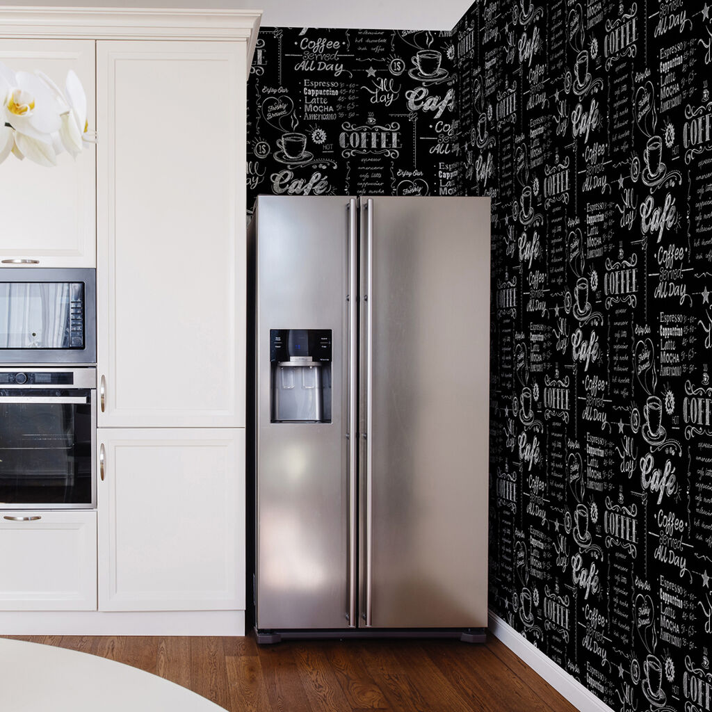 coffee shop black and white wallpaper