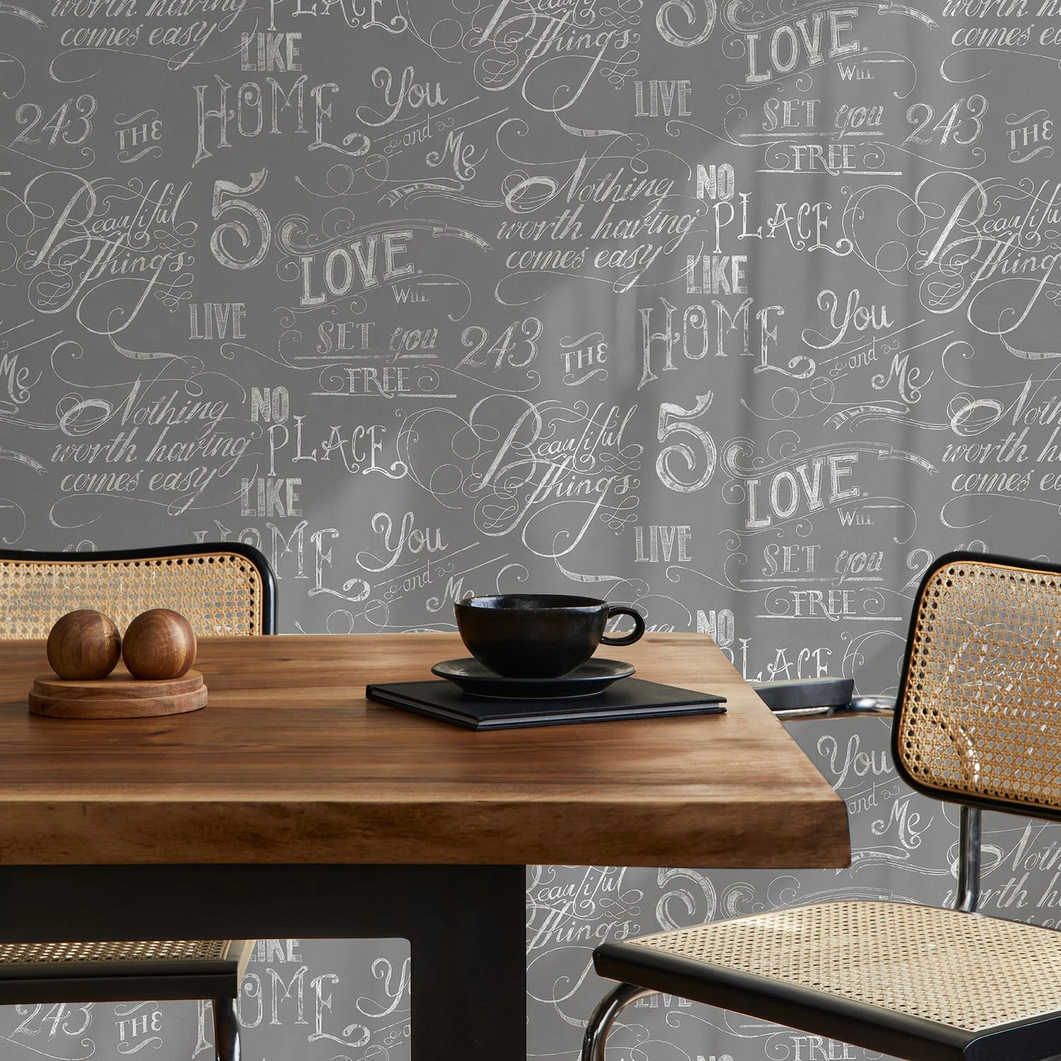 Chalk Board Gray Wallpaper