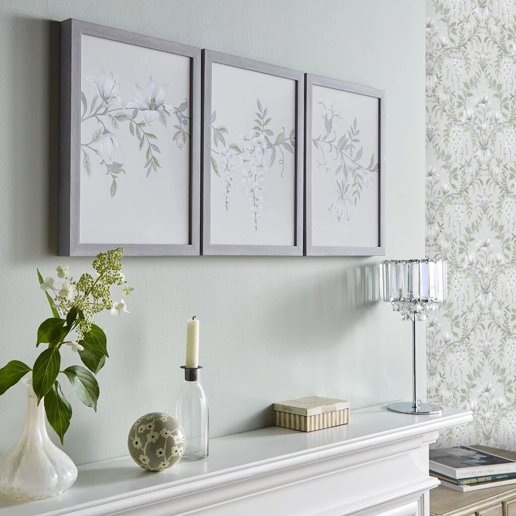 parterre set of 3 framed canvases