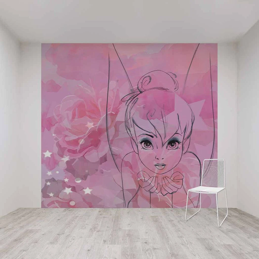 disney tinkerbell watercolour mural