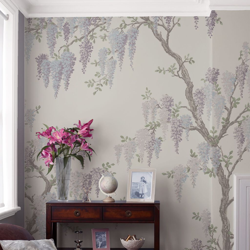wisteria garden wall mural