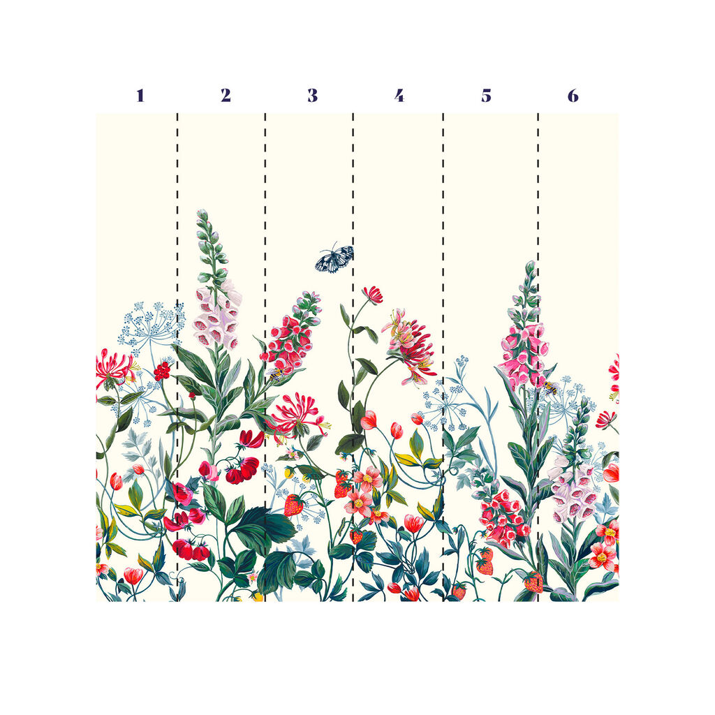 joules permaculture garden creme mural
