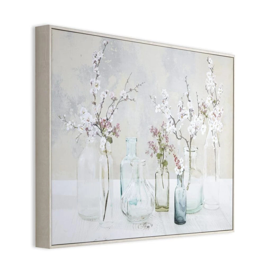 apple blossom bottles framed canvas