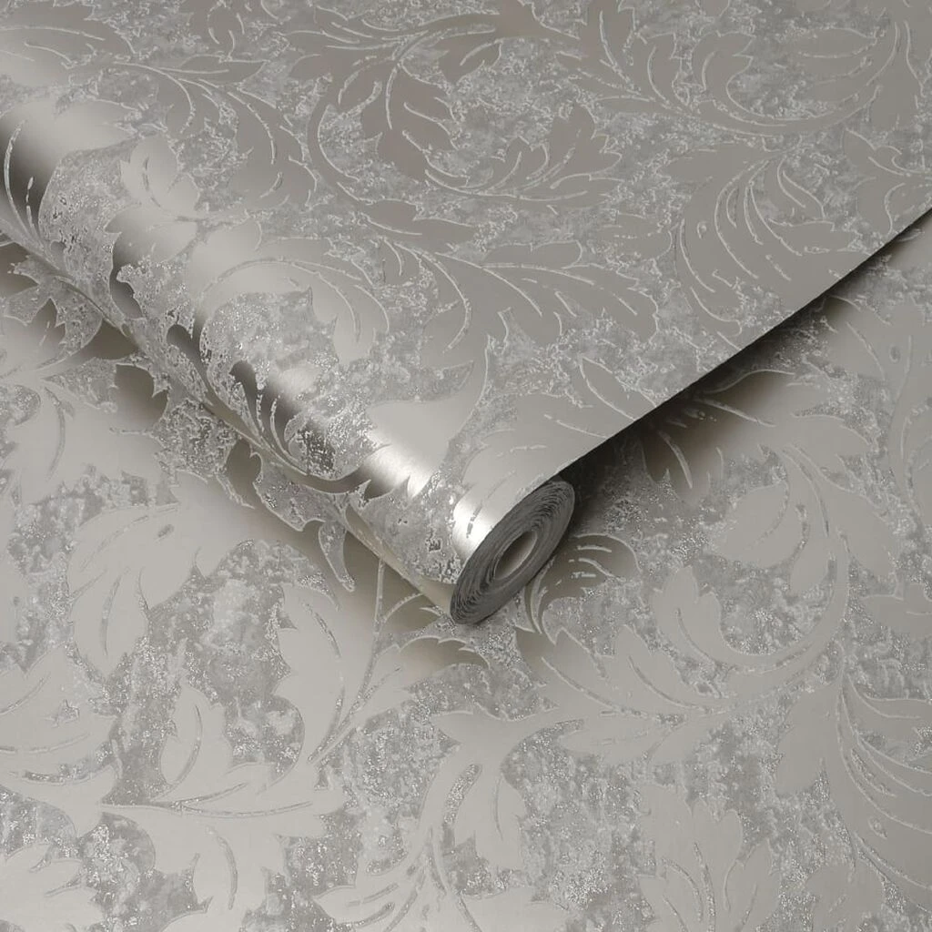 milan scroll taupe wallpaper