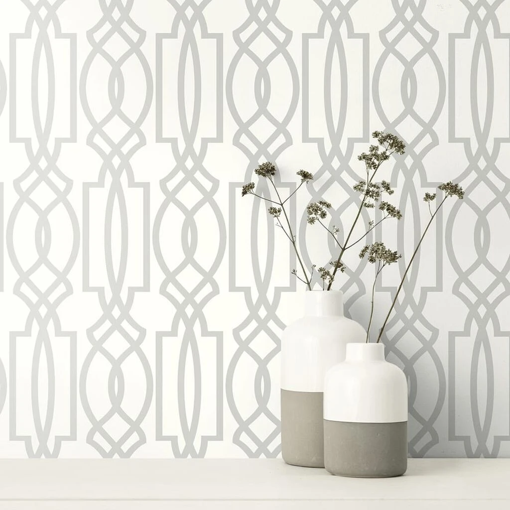 transform trellis silver wallpaper