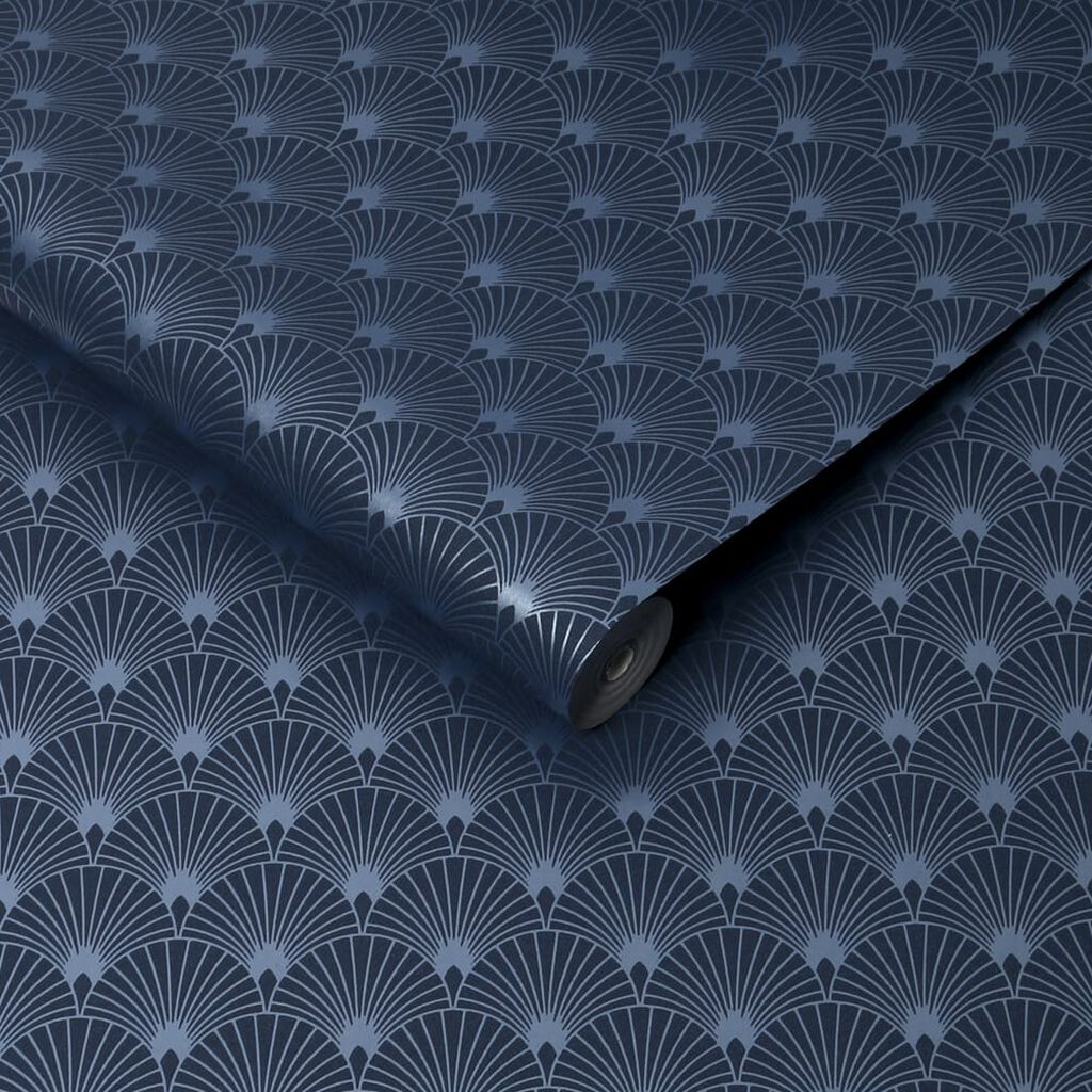 ecailles gatsby blue mica wallpaper