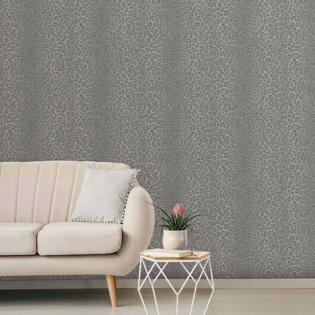 Glamorous Fur Charcoal Wallpaper