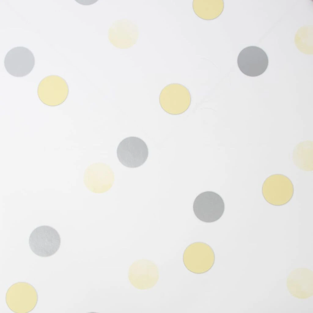 dotty polka yellow & silver wallpaper