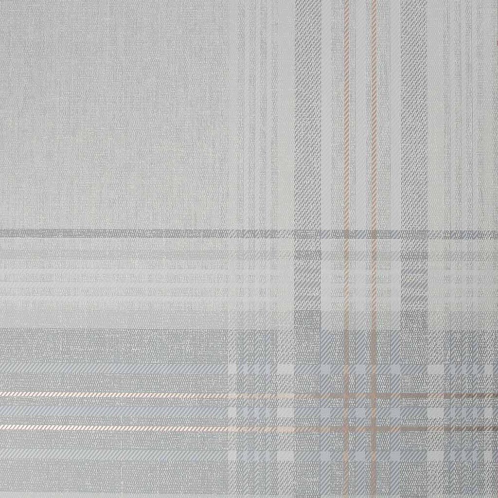 rhea plaid grey & rose gold wallpaper