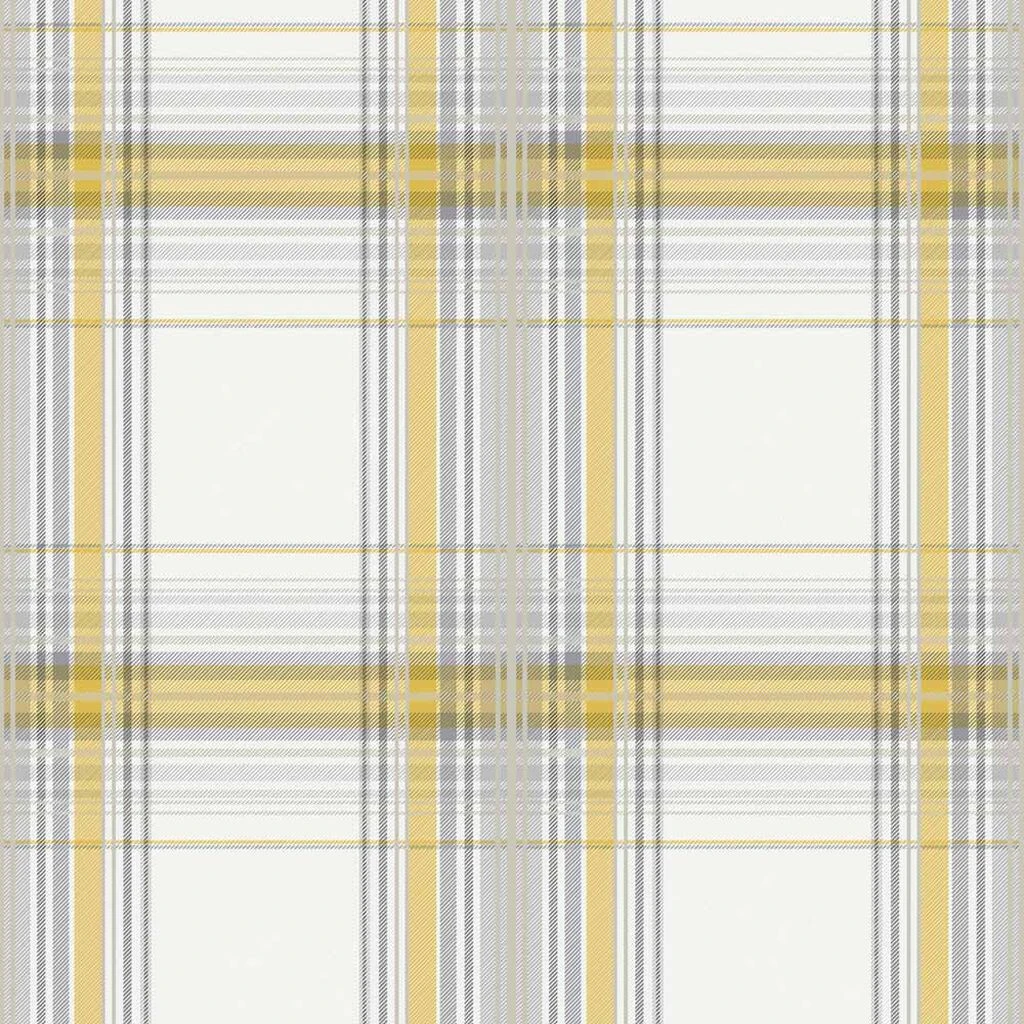 iona check ochre wallpaper