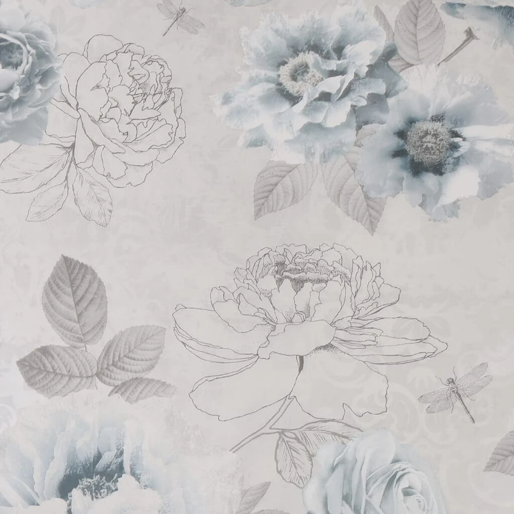 romantic ink blue wallpaper