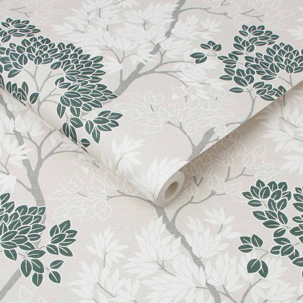 fresco lykke tree dark green wallpaper