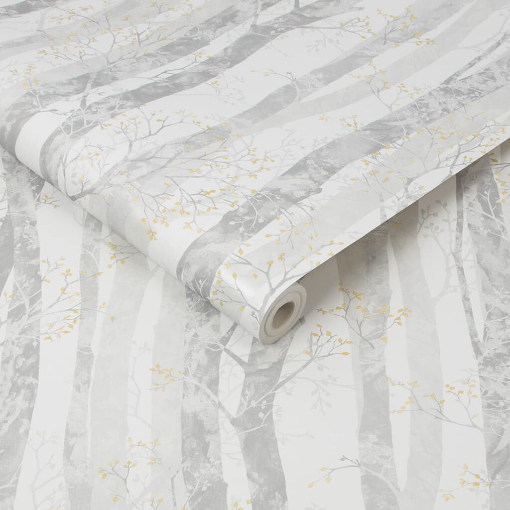 dappled trees ochre wallpaper