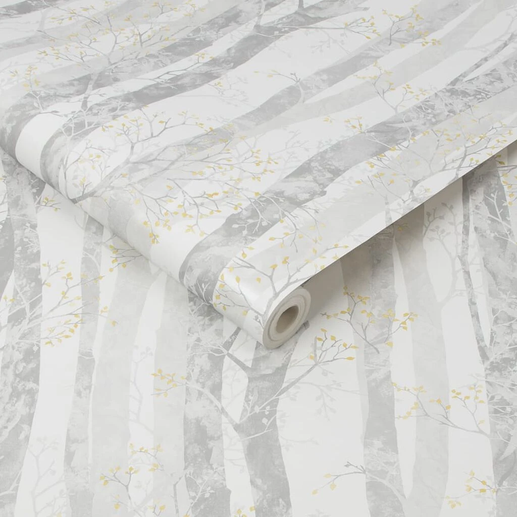 dappled trees ochre wallpaper