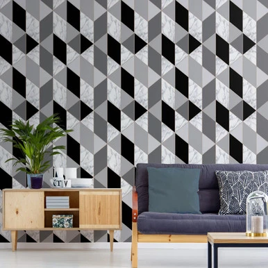 marble geo charcoal wallpaper