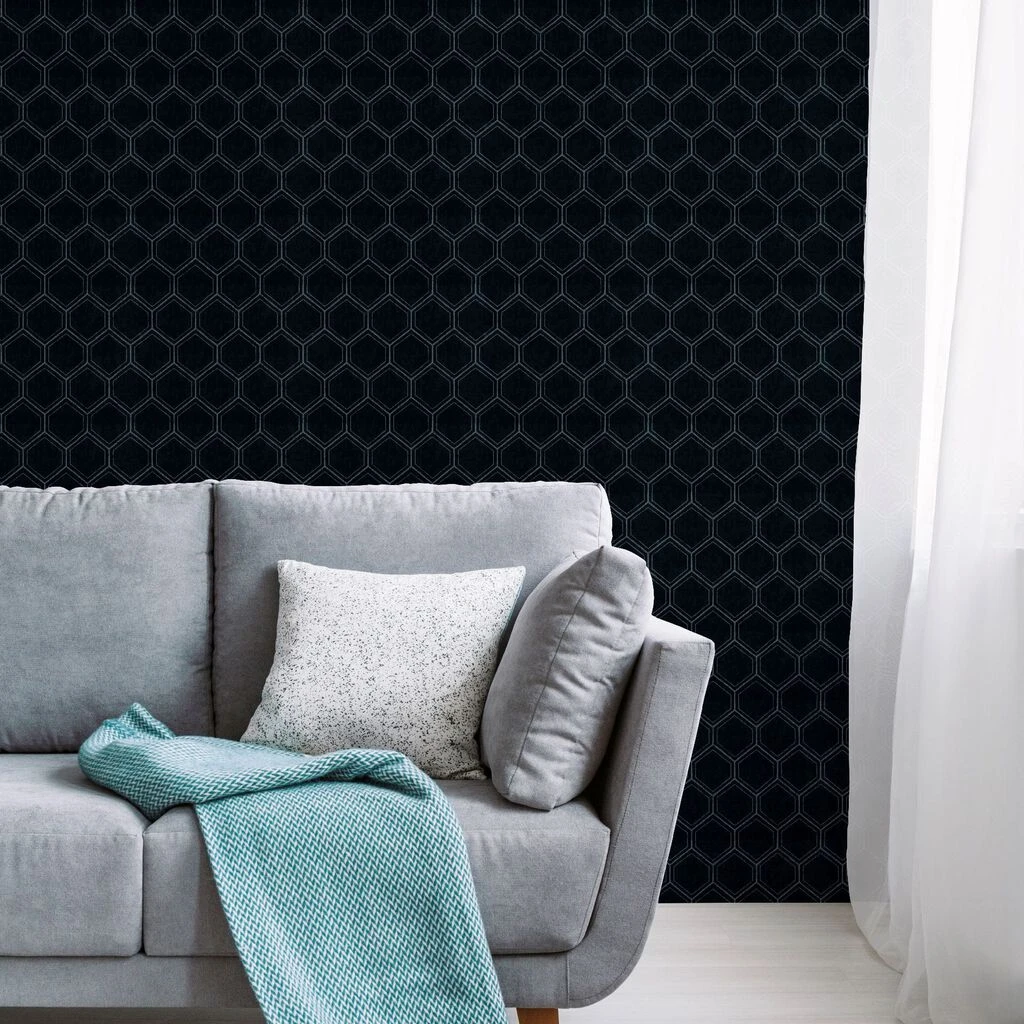hexagon blue geometric wallpaper
