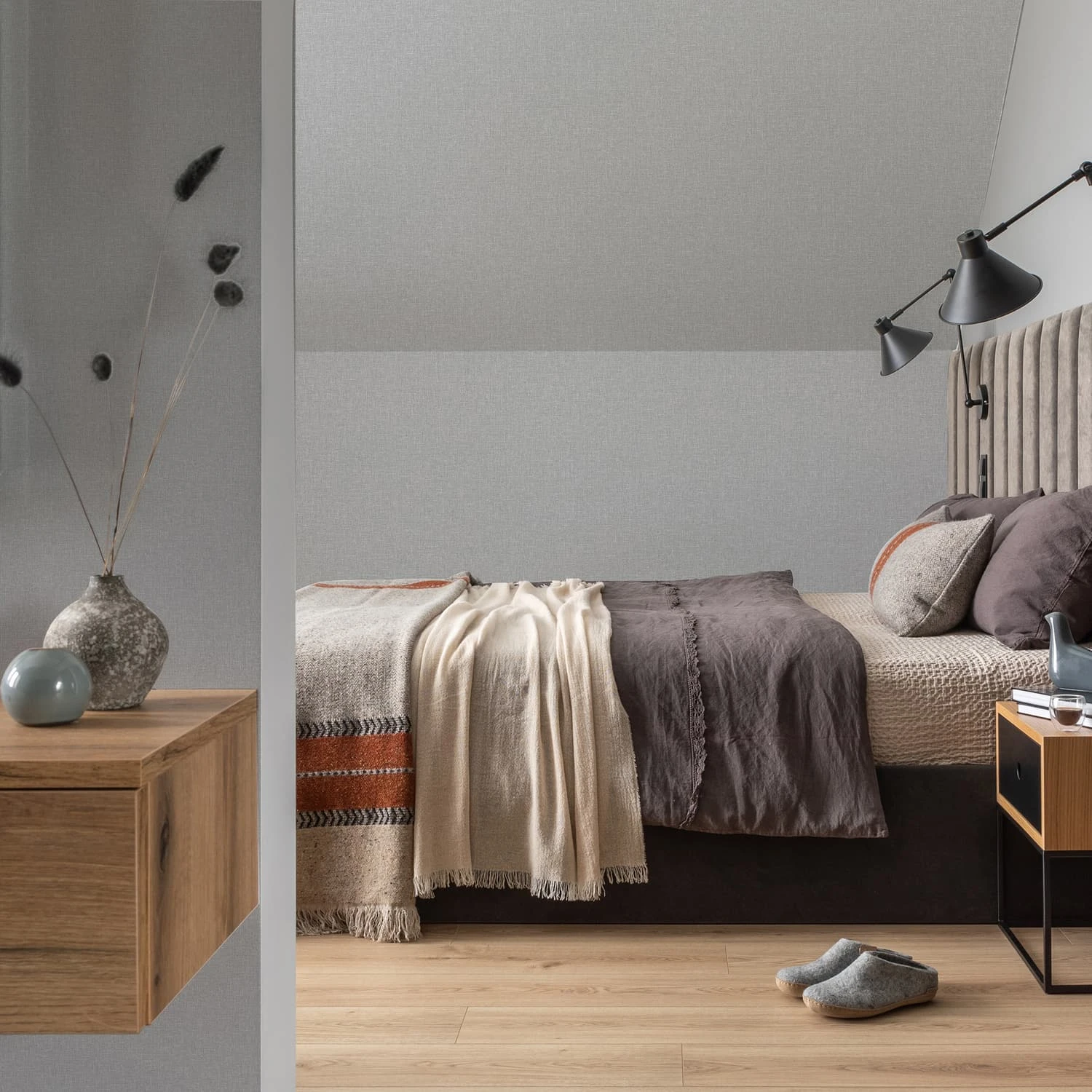 Fresca Plain Mid Grey Wallpaper