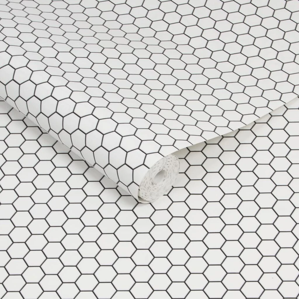 hexagon lattice white wallpaper