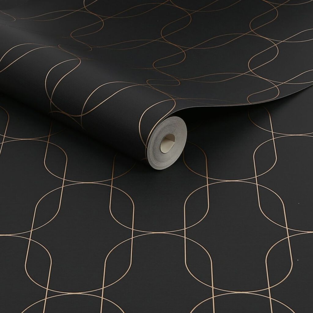 Eternity Black & Gold Wallpaper