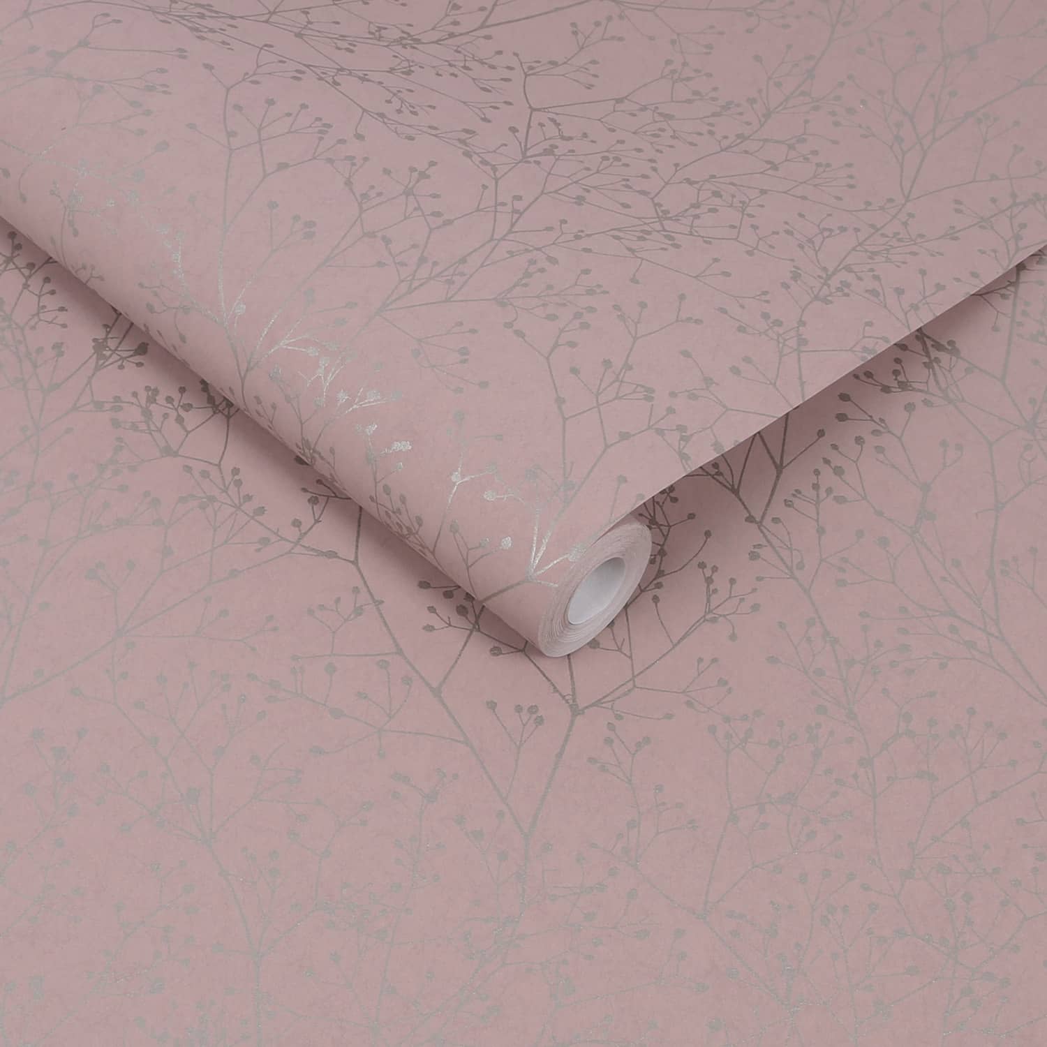 Gypsophila Shell & Rose Gold Wallpaper