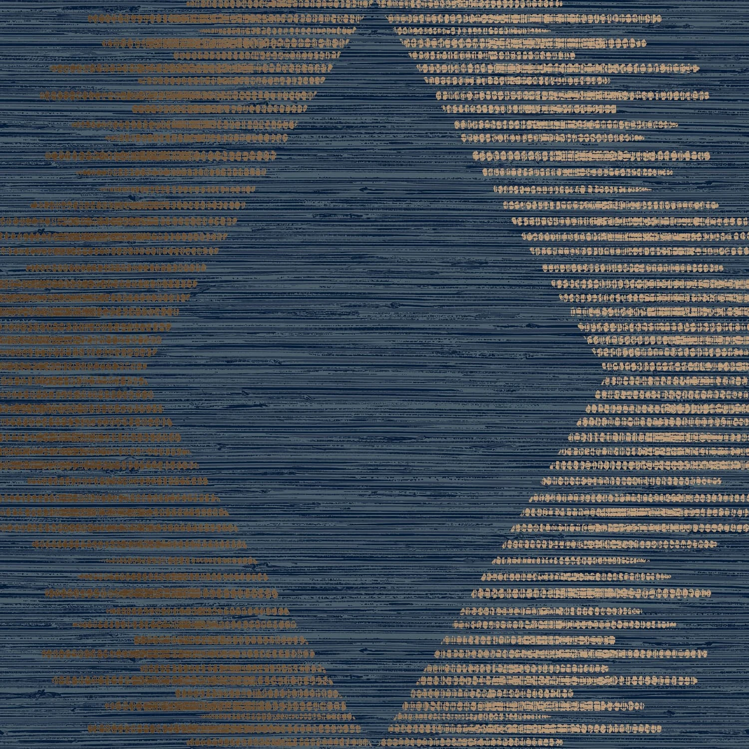 Serenity Geo Navy And Copper Wallpaper