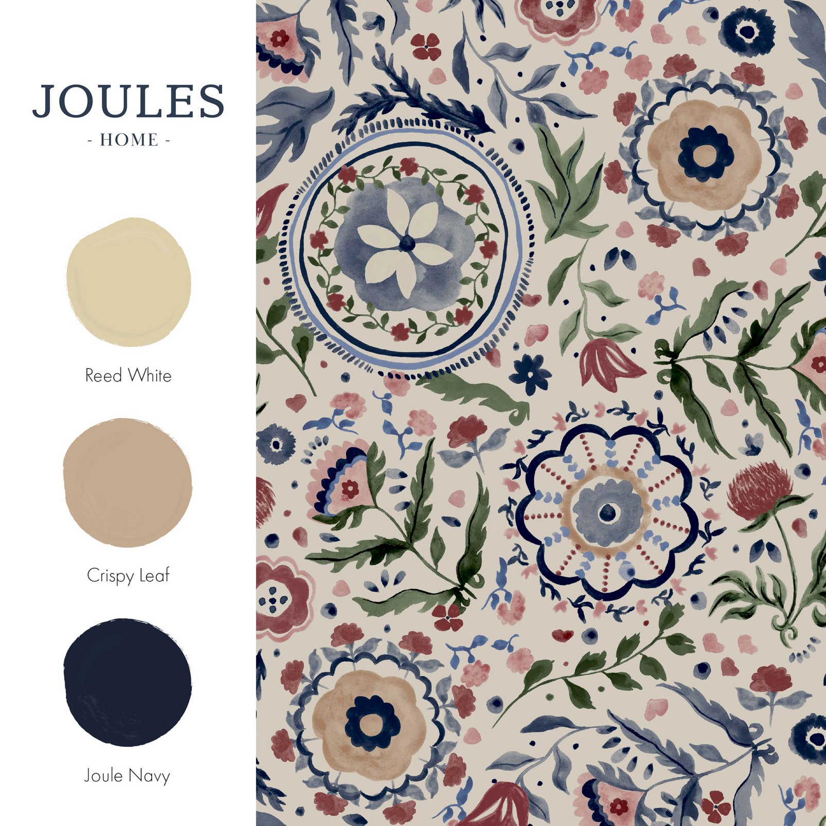 Joules Festival Flowers Antique White Wallpaper