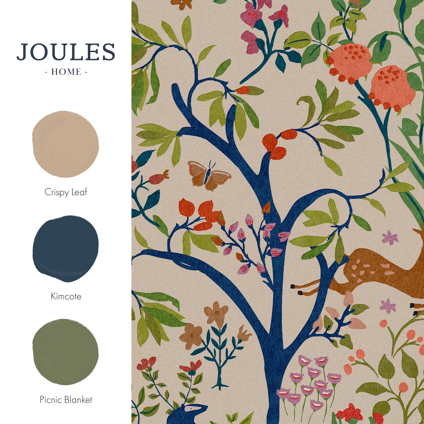 Joules Enchanted Woodland Antique Creme Wallpaper
