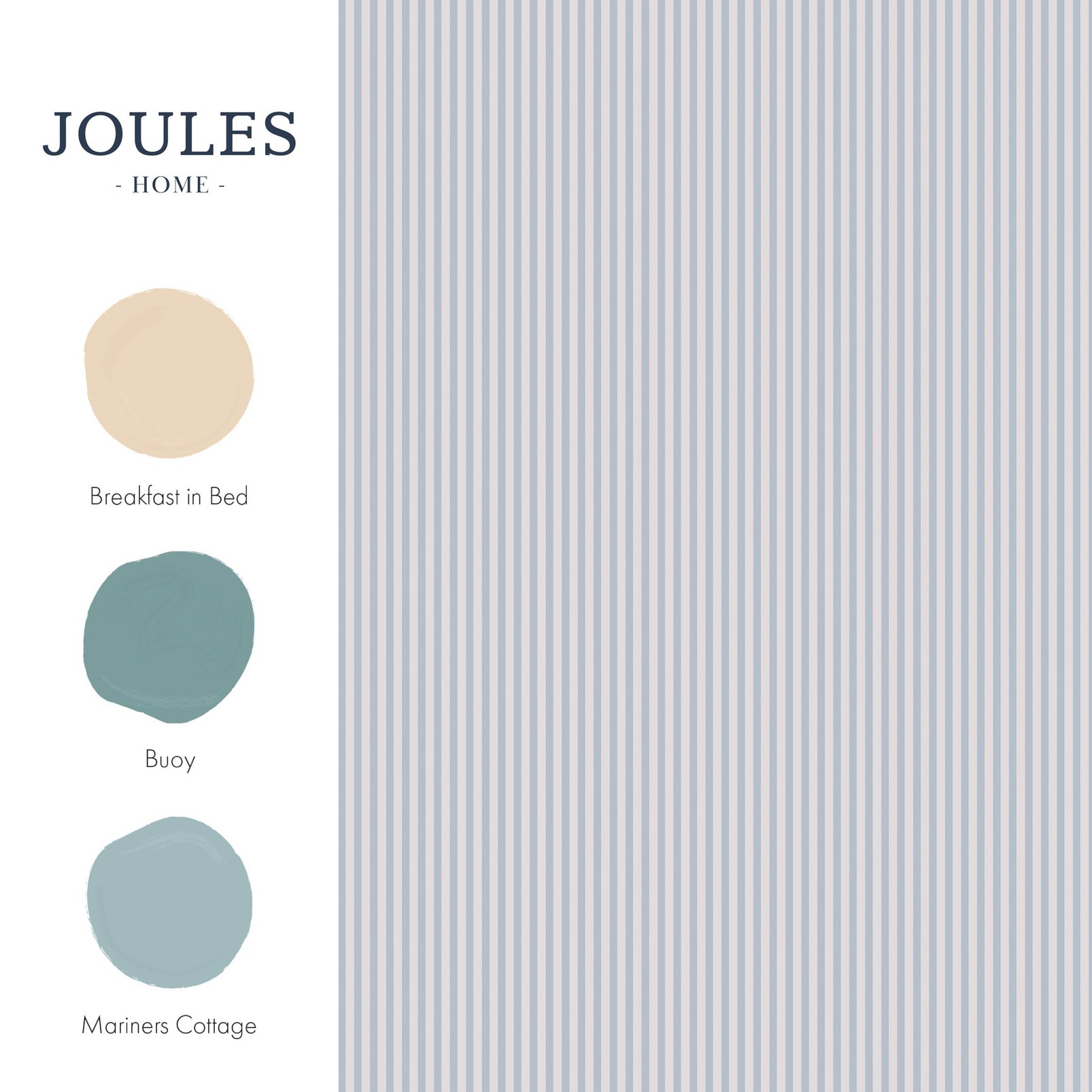Joules Country Critters Ticking Stripe Blue Wallpaper