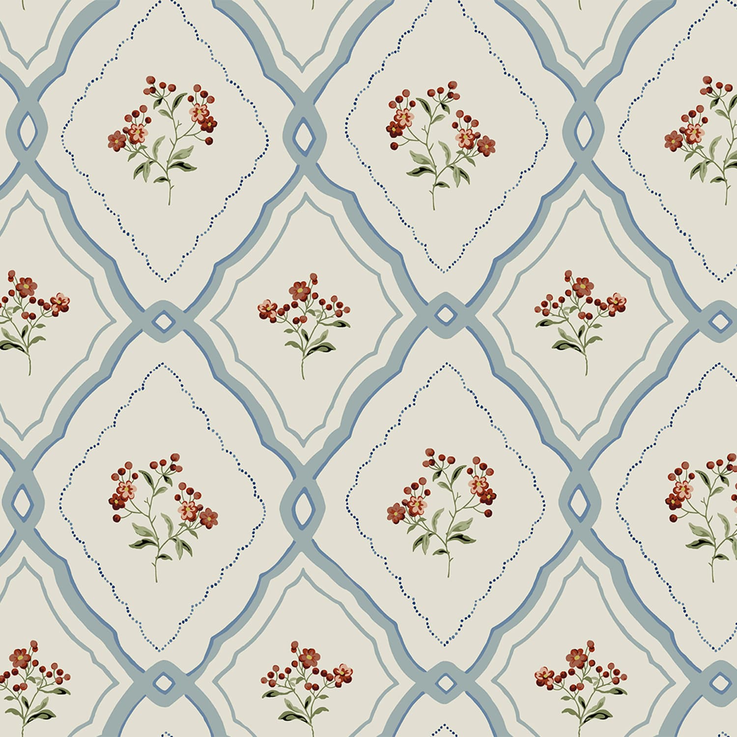 Laura Ashley Pinford Trellis Pale Seaspray Blue Wallpaper