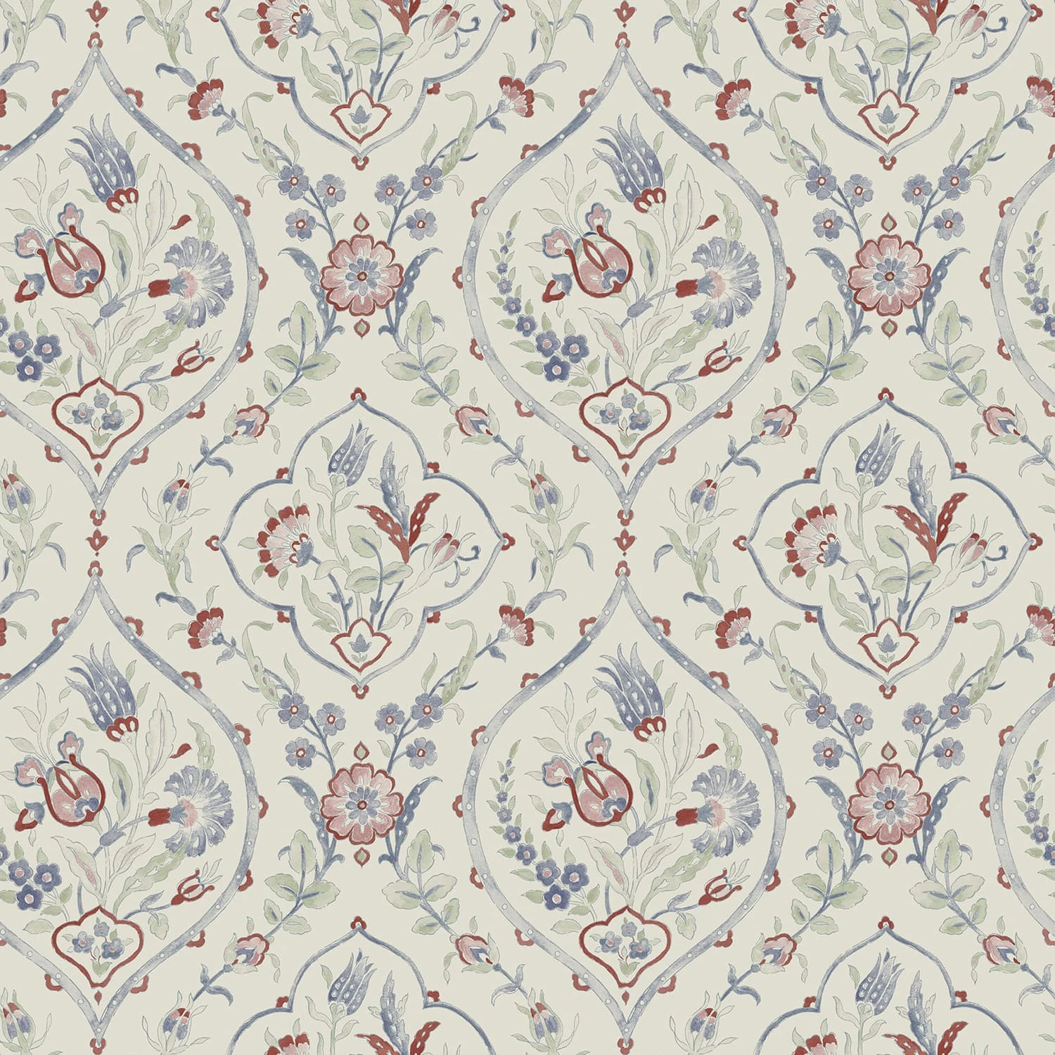 Laura Ashley Foscot Damask Crimson Red Wallpaper