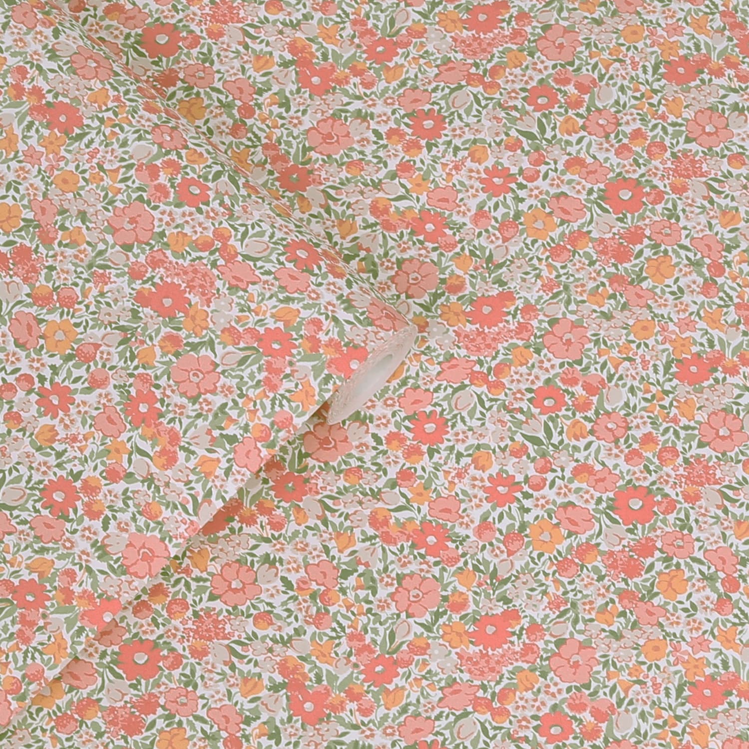 Laura Ashley Loveston Coral Pink Wallpaper