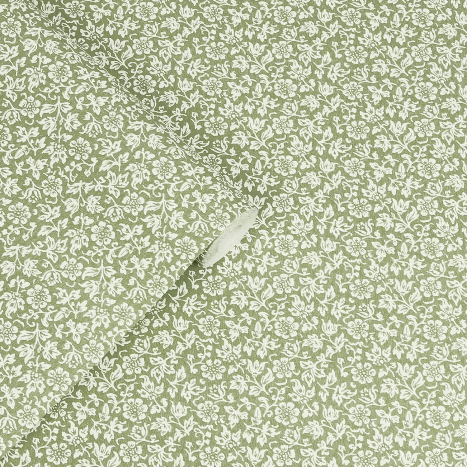Laura Ashley Sweet Alyssum Moss Green Wallpaper