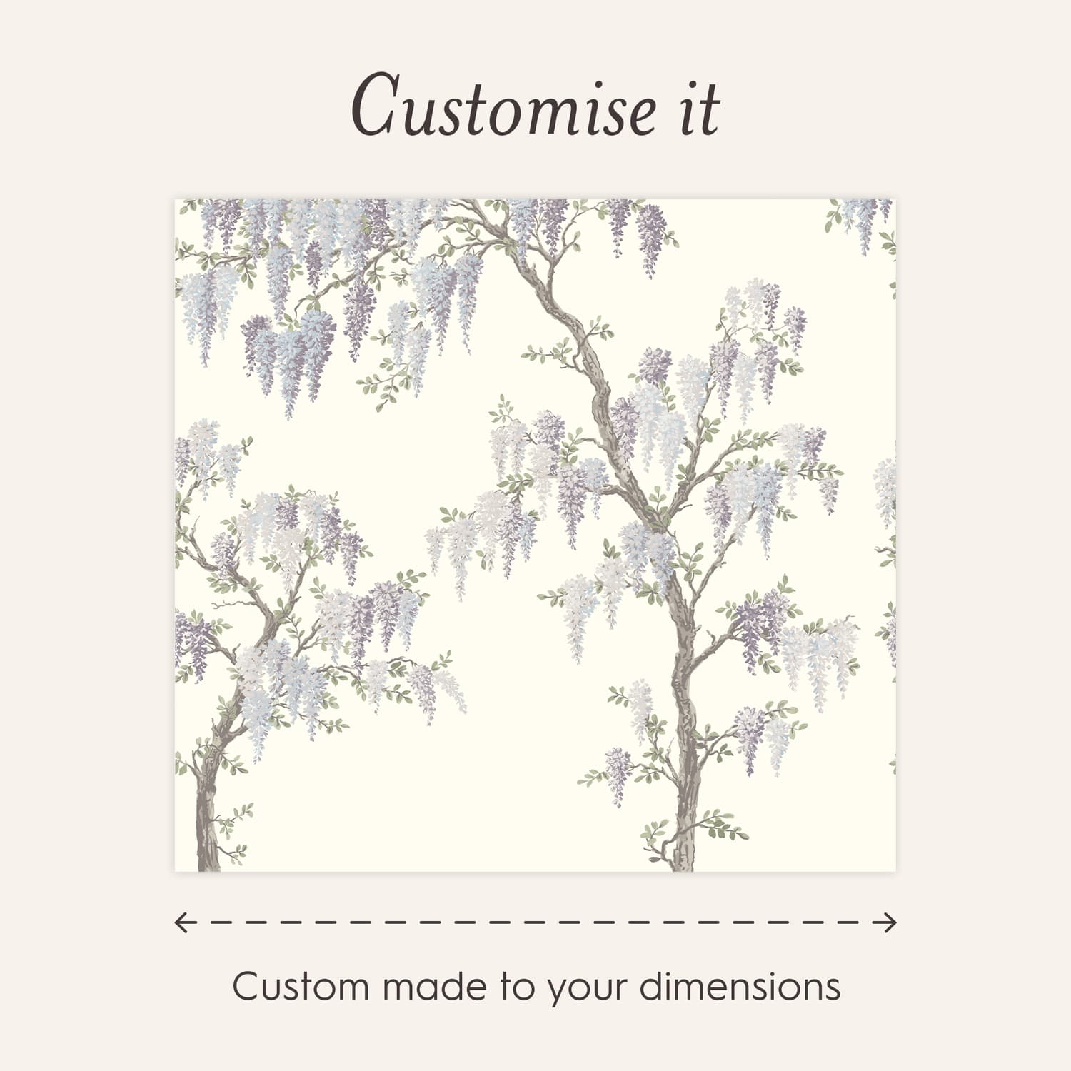 Laura Ashley Wisteria Garden Natural Bespoke Mural