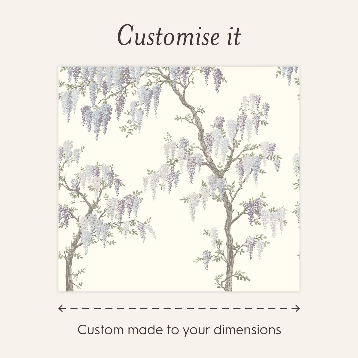 Laura Ashley Wisteria Garden Natural Bespoke Mural