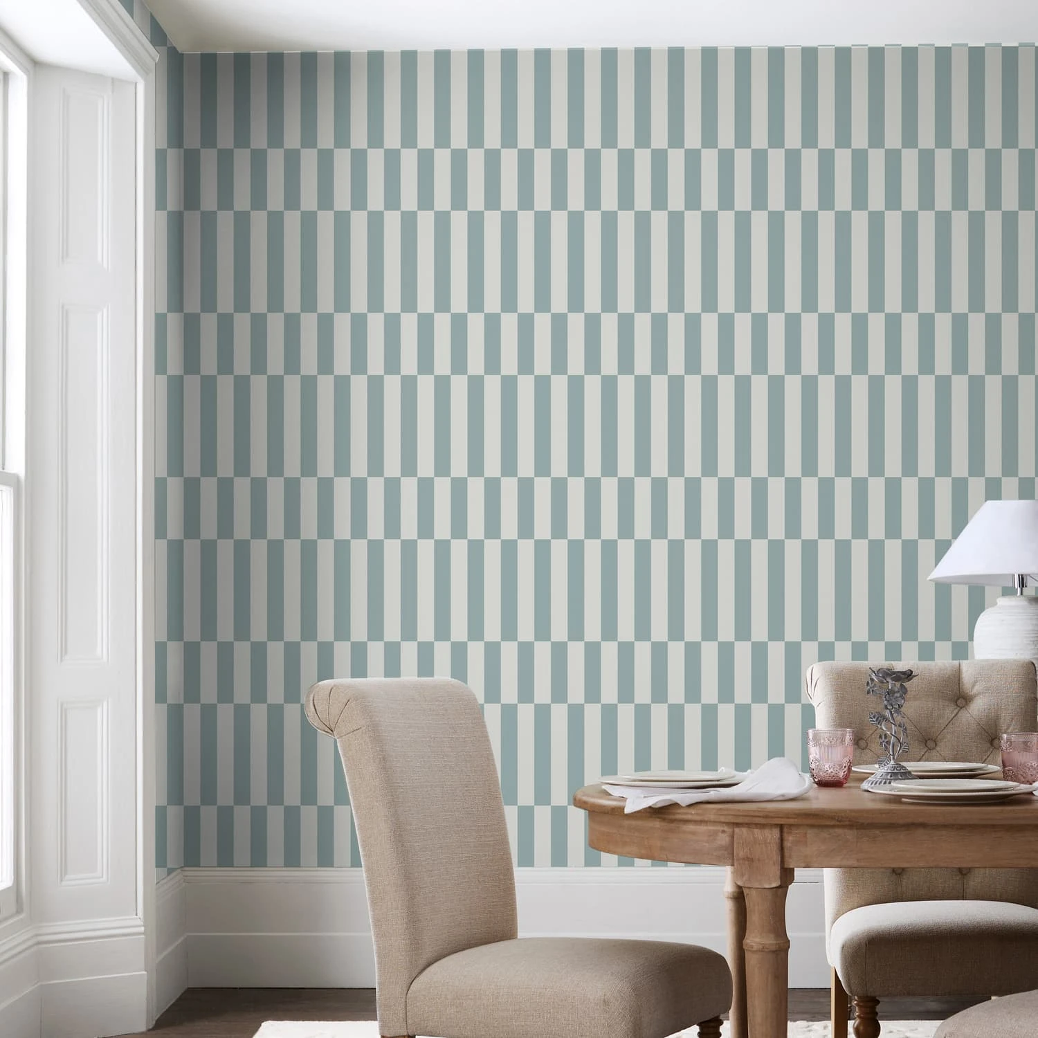 Optimism Stripe Blue Wallpaper