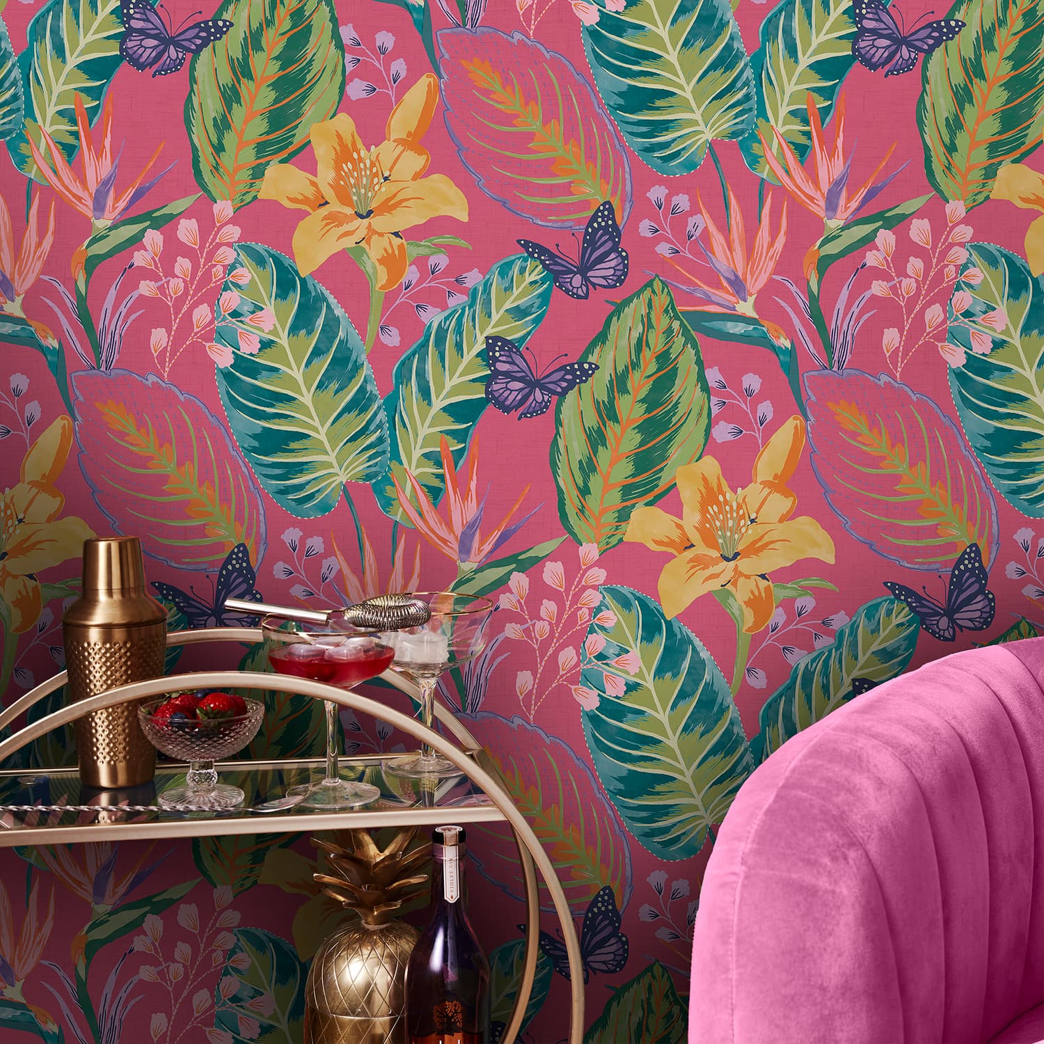 Eden Hot Pink Wallpaper