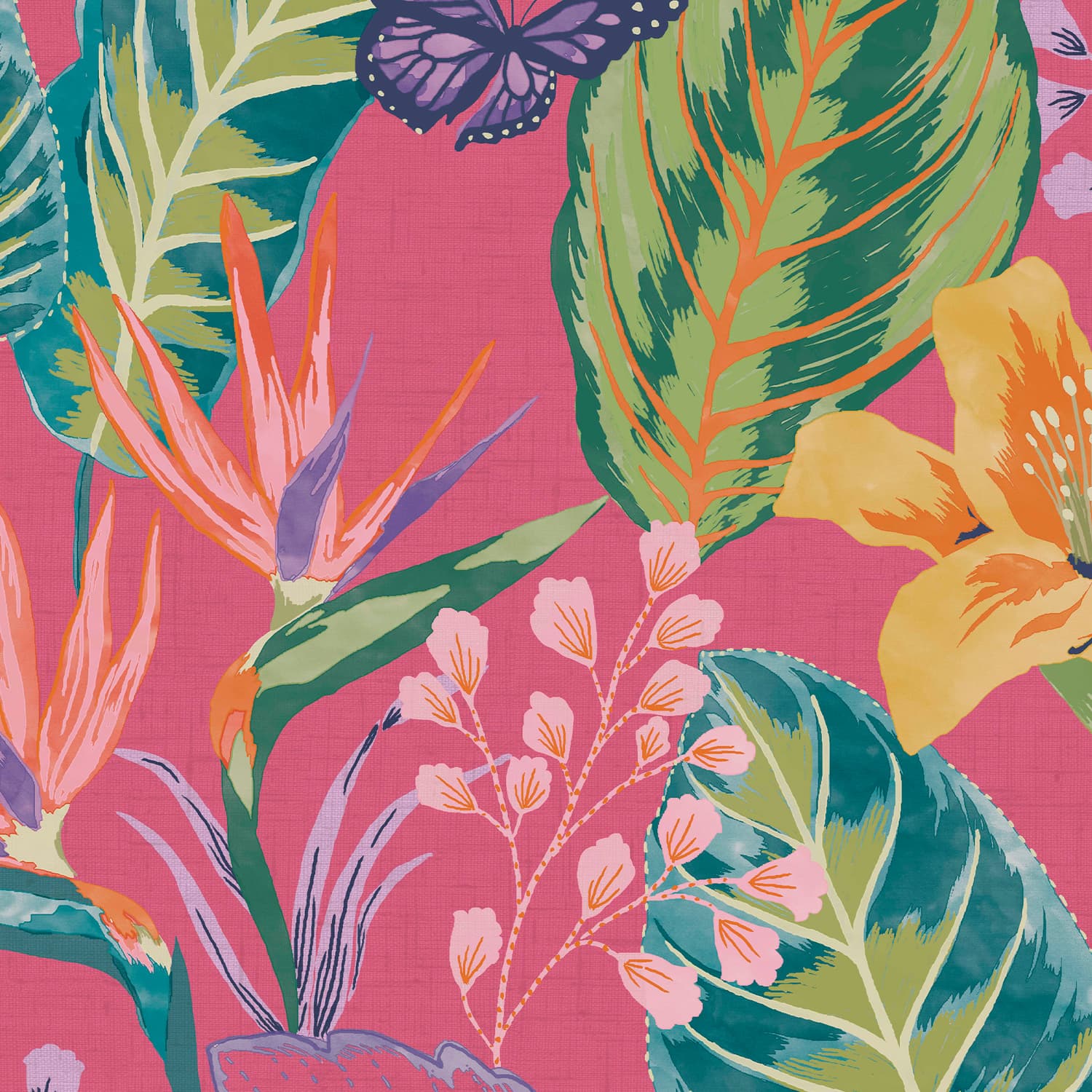Eden Hot Pink Wallpaper