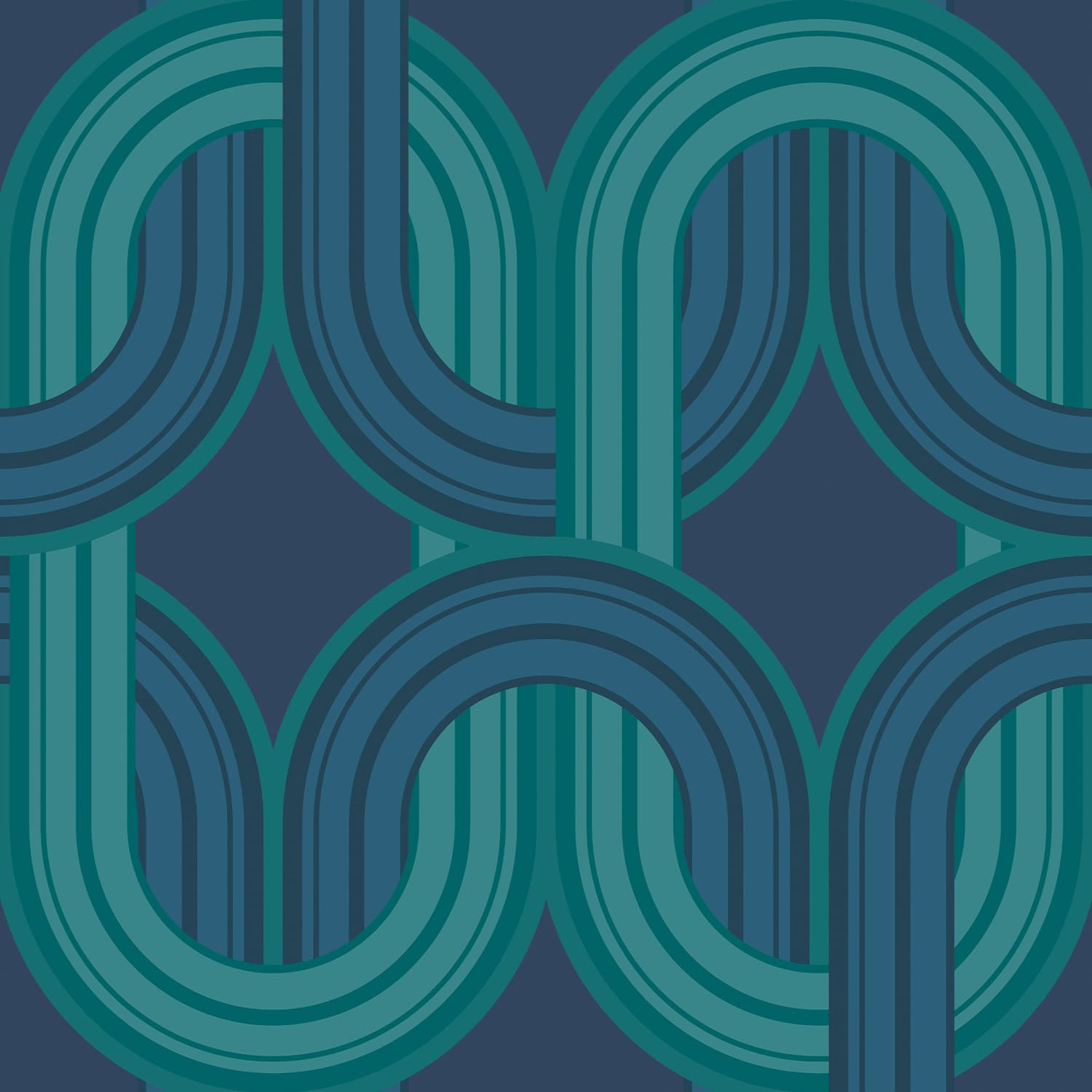 In the Loop Electric Blue Wallpaper