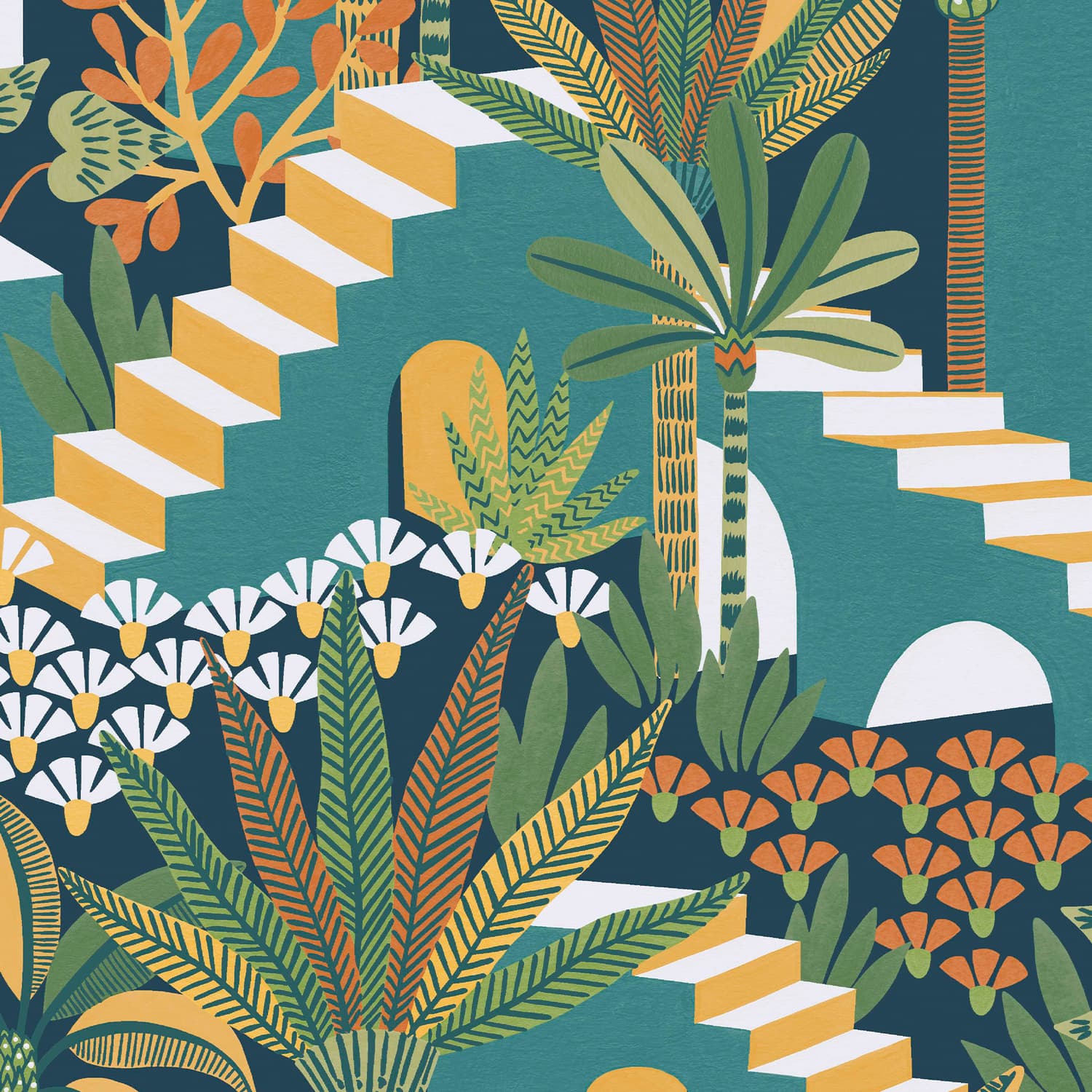 Vacay Tropical Night Wallpaper