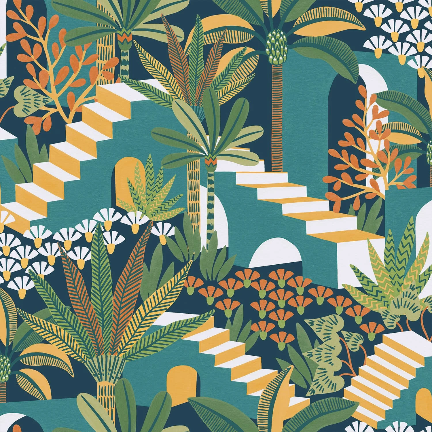 Vacay Tropical Night Wallpaper