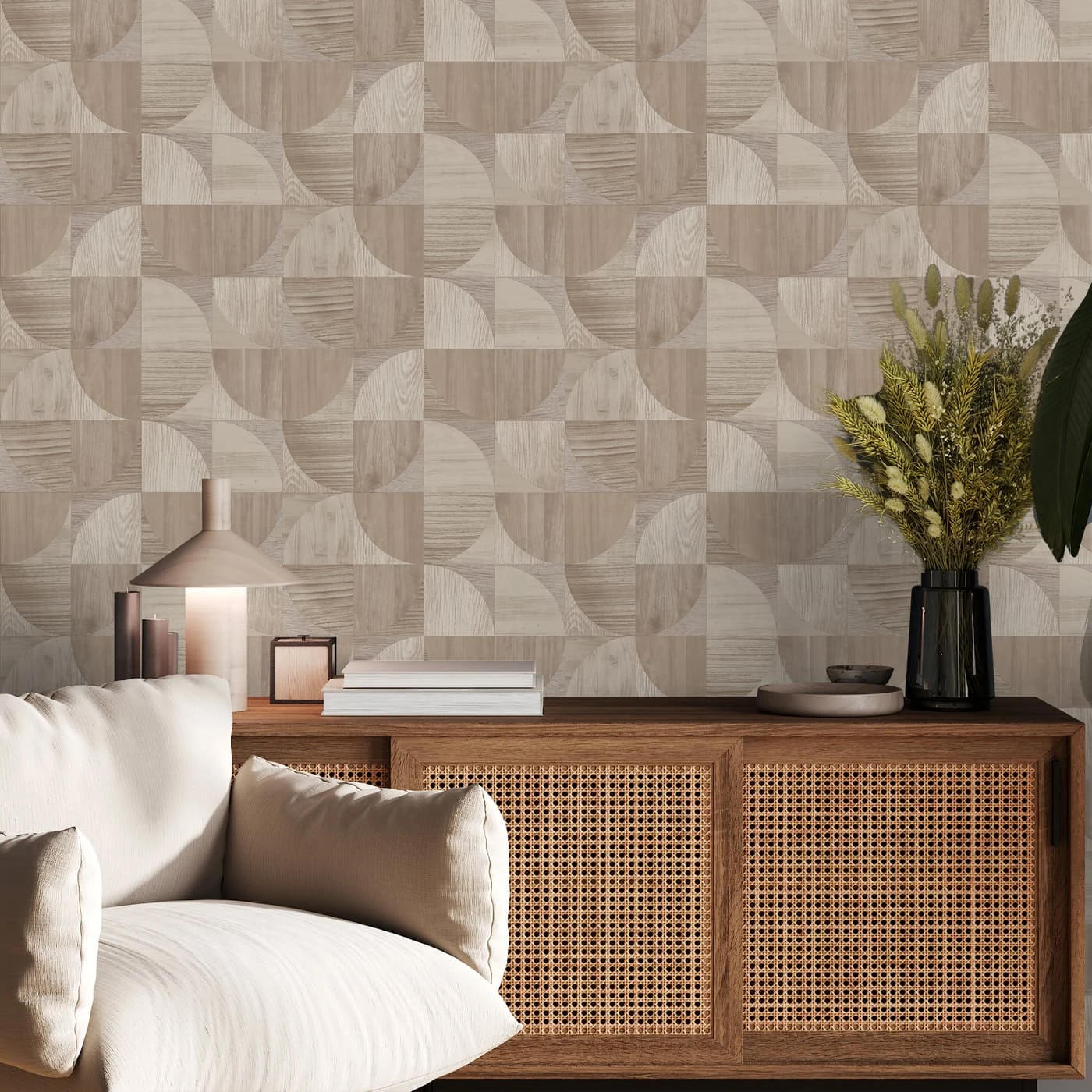 Wood Round Shapes Wallpaper