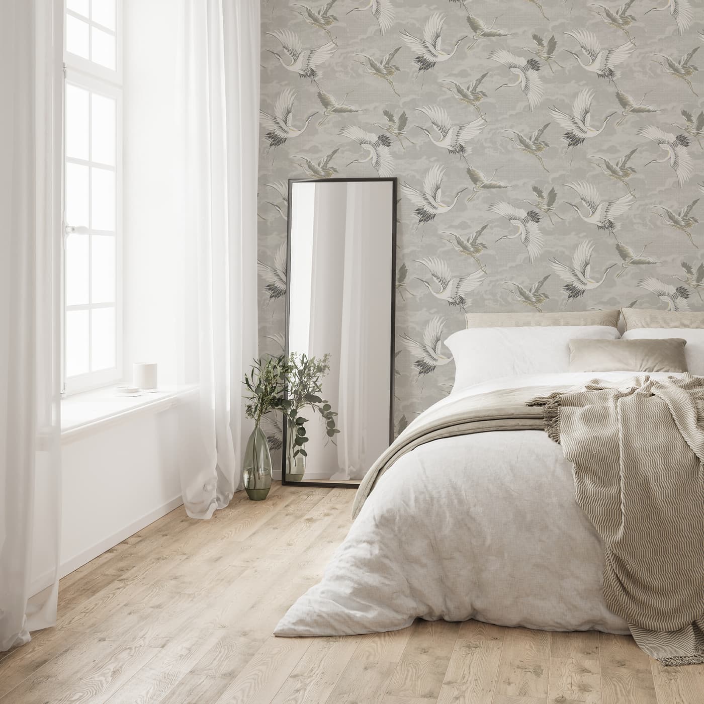 Kranes Neutral Wallpaper