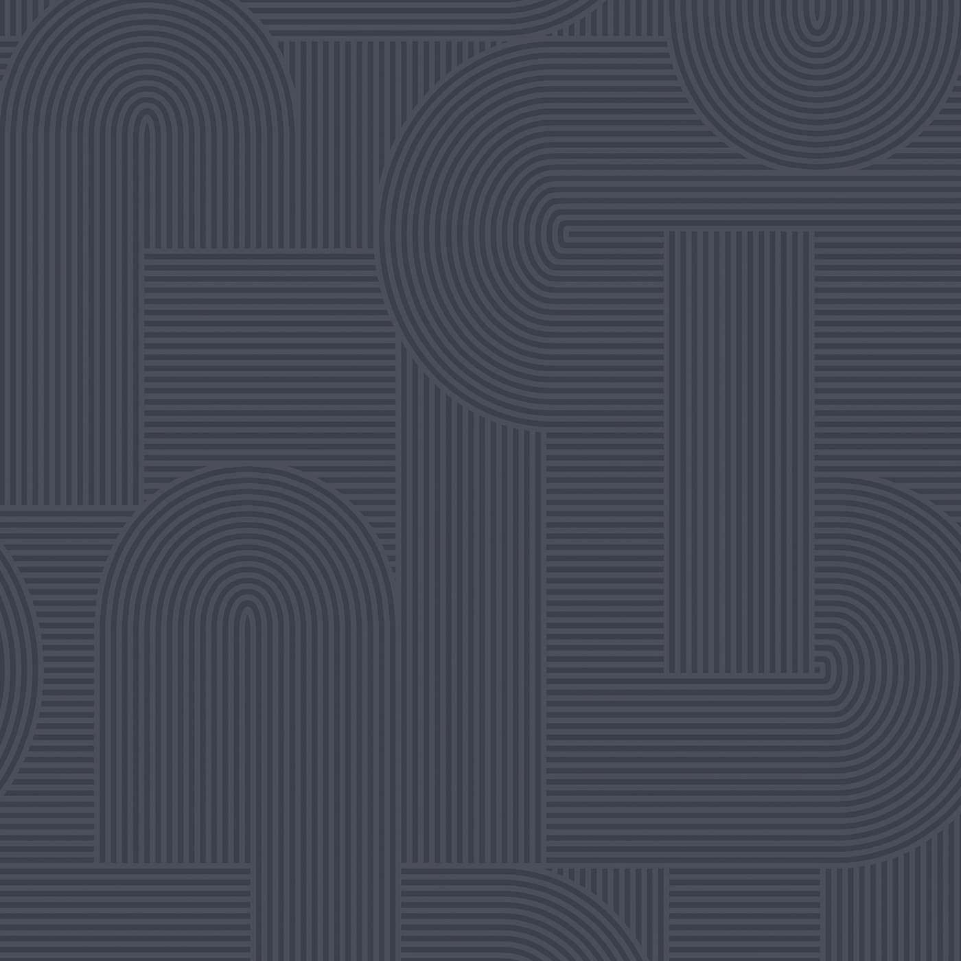 Mindful Living Navy Wallpaper